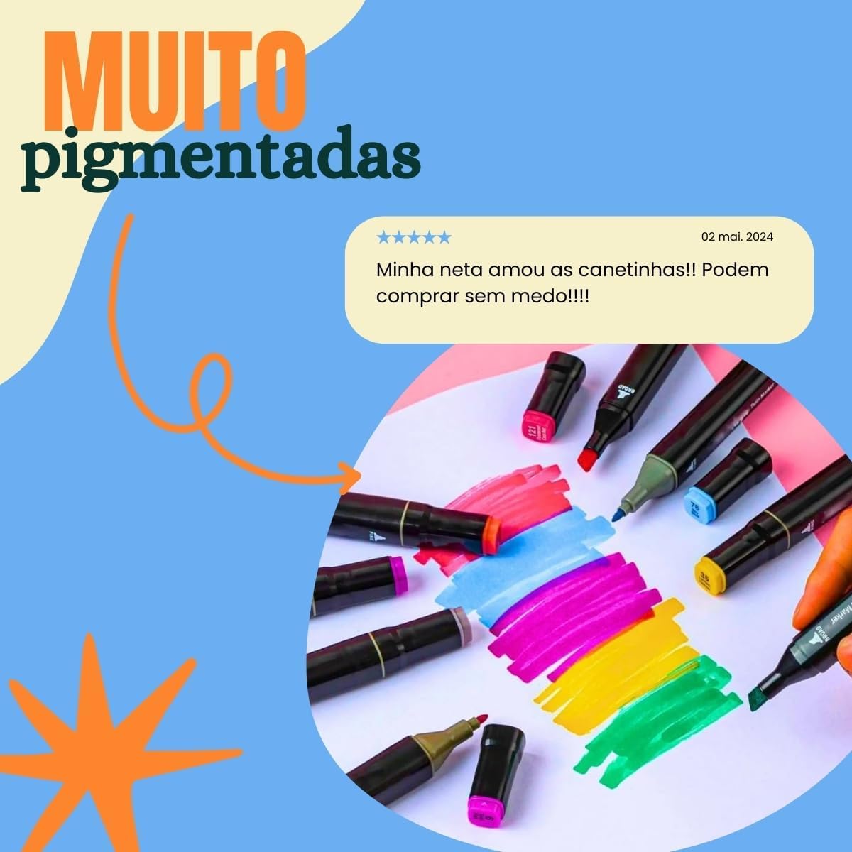 Jogo de Canetas Ponta Dupla 24 CORES