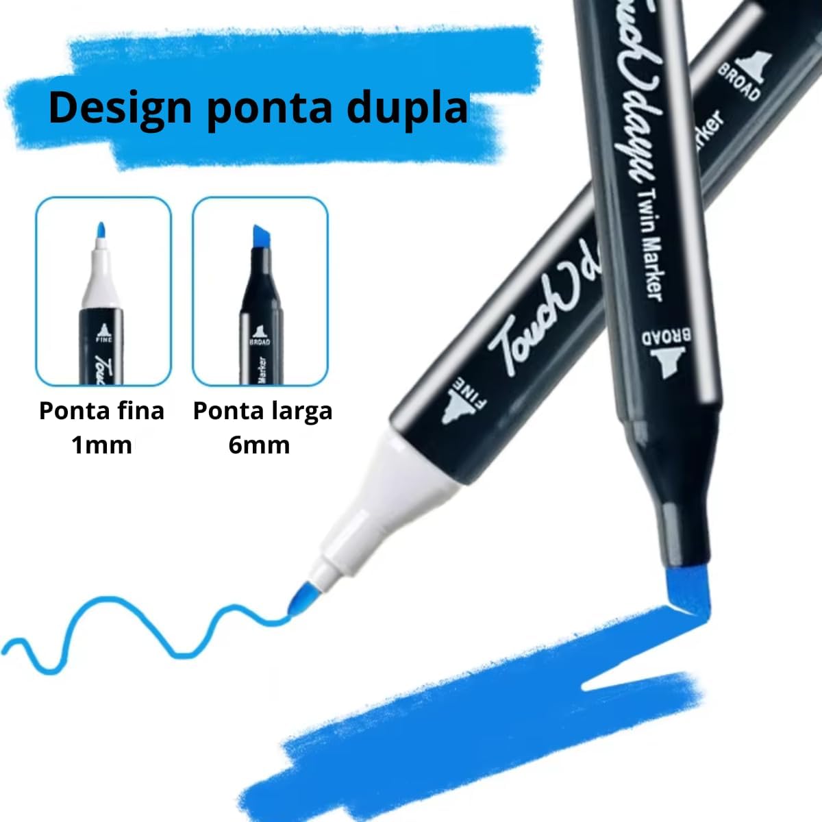 Jogo de Canetas Ponta Dupla 24 CORES