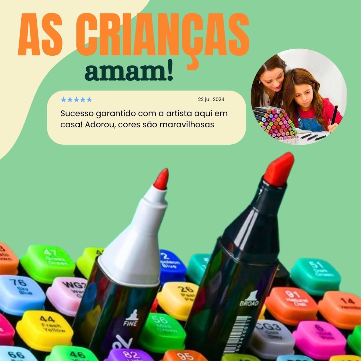 Jogo de Canetas Ponta Dupla 24 CORES